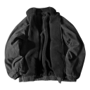 Japanse vintage heren winterjas POLYESTER katoen col met rits en zakken Koreaanse streetwear losse warme jas, verschillende kleuren, sterke 3