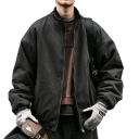 Japanse vintage heren winterjas POLYESTER katoen col met rits en zakken Koreaanse streetwear losse warme jas, verschillende kleuren, sterke 11