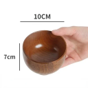Japansk træskål 260 ml 7x10 cm Traditionel serveringsskål lavet af naturtræ Let rustik skål til suppe, ris, sushi, zen-stil 2