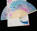 Japansk vifte med blomstermotiv 9