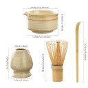 Japonská sada na čaj Matcha 4 ks Bambusová kompletní sada s miskou metlou odměrkou a keramickým držákem 2