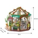 Jardim 28 x 25,3 x 20,5 cm Miniatura LED com móveis Modelo realista sem cobertura Jardim mini iluminado decorativo com detalhes 2