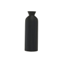Jarrón grande de plástico acanalado de 24,8 cm, beige o negro, accesorio de interior moderno, jarrón decorativo, acabado mate, maceta 1