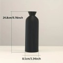 Jarrón grande de plástico acanalado de 24,8 cm, beige o negro, accesorio de interior moderno, jarrón decorativo, acabado mate, maceta 4