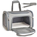 Jaula plegable impermeable para gatos y perros pequeños, transpirable, reforzada, con cremallera, bolsa de transporte de malla de tela para cachorros y gatos, bolsa de viaje para transportar gatos y perros, 50 x 34 x 34 cm 2
