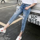 Jeans 3/4 déchirés pour femmes 4