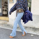 Jeans a zampa d'elefante da donna A173 4