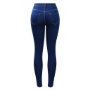 Jeans da donna con perle blu D2 1
