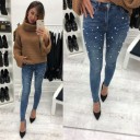 Jeans da donna con perle 1