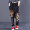 Jeans da donna con stampa carina 1