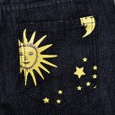 Jeans da donna con stampa di stelle e luna 4