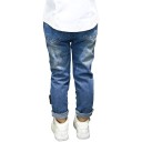 Jeans da ragazza con farfalle 3D colorate 3