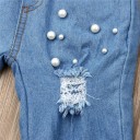 Jeans da ragazza con perle L2154 3