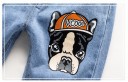 Jeans da ragazzo con caricatura di cane - Blu 3