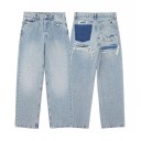 Jeans de mujer de un solo color Diseño rasgado Bolsillos Poliéster Pantalones rotos modernos Estilo urbano de moda para uso diario 1