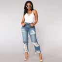 Jeans déchirés stretch pour femmes 2