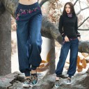 Jeans femininos com apliques 1