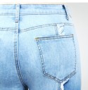 Jeans femininos com franjas brancas 12