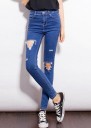 Jeans femininos modernos com rasgos J1388 5
