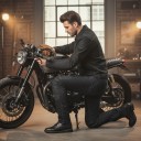 Jeans moto con protezioni arancioni a nido d'ape per ginocchia e fianchi Pannelli in rete e inserti elastici Poliestere e cotone Neri 6
