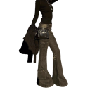 Jeans noirs pour femmes Pantalons évasés Poches Coton Polyester Pantalons modernes confortables Évasés Style élégant décontracté 4