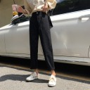 Jeans para mulher jeans soltos pretos 5