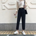 Jeans para mulher jeans soltos pretos 6