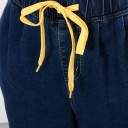 Jeans plus size femininos com elástico na cintura 3