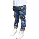Jeans pour filles avec des papillons 3D colorés 1