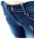 Jeans stretch pour femmes - Bleu foncé 4