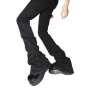 Jeansuri dama negre Unicolore Pantaloni cu talie evazată Buzunare Bumbac Poliester Pantaloni confortabili evazați Stil modern elegant 4