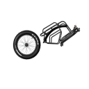 Jednokolý přívěs za kolo s rychloupínáním a úložným prostorem rozměry 200 x 69,5 cm černý ocelový vozík pro bikepacking a cyklocesty 2