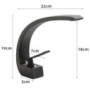 Jednopáková umyvadlová baterie obloukový design stojánková výška 18 cm šířka 22 cm připojení G9/16 vodovodní kohoutek do koupelny 5