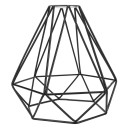 Jernlysekrone Lille Diamant Retro Nordisk Geometrisk Pendellampe Pærefatning E27 90-260V Industriel Pendelbelysning 20×20 cm Stang 80 cm 2