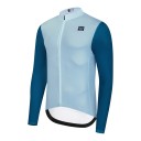 Jersey de ciclismo de manga larga con cremallera de longitud completa y mangas en color contrastante y cuello bajo para bicicleta 5