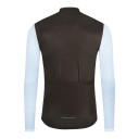 Jersey de ciclismo de manga larga con cremallera de longitud completa y mangas en color contrastante y cuello bajo para bicicleta 13