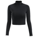 Jersey de cuello alto corto para mujer 5