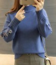 Jersey de cuello alto de mujer con flores 3