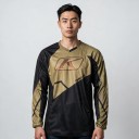 Jersey de motocross de manga larga y escote en V con diseño geométrico asimétrico de corte holgado para moto y conducción off-road 7