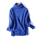 Jersey de punto de cuello alto para mujer A2931 2