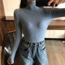 Jersey de punto de cuello alto para mujer G203 5