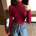 Jersey de punto de cuello alto para mujer G203 11