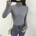 Jersey de punto de cuello alto para mujer G203 7