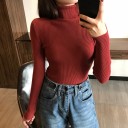 Jersey de punto de cuello alto para mujer G203 16