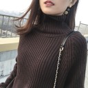 Jersey de punto de cuello alto para mujer G233 4