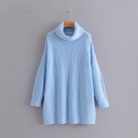 Jersey de punto de cuello alto para mujer G248 7