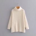 Jersey de punto de cuello alto para mujer G248 8