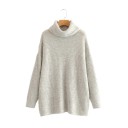 Jersey de punto de cuello alto para mujer G248 10