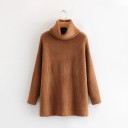 Jersey de punto de cuello alto para mujer G248 4