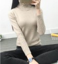 Jersey de punto de cuello alto para mujer J2858 7